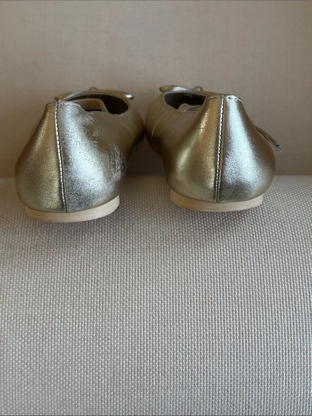 Janie and Jack Metallic Gold Mary Jane Ballet Flats sz 2